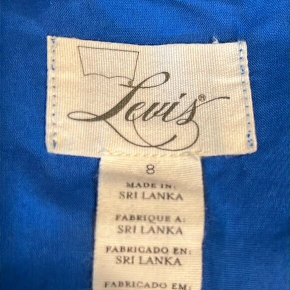 Levi’s Black Lace/Blue Lined‎ Cap Sleeve Dress Size 8 - Picture 12 of 14